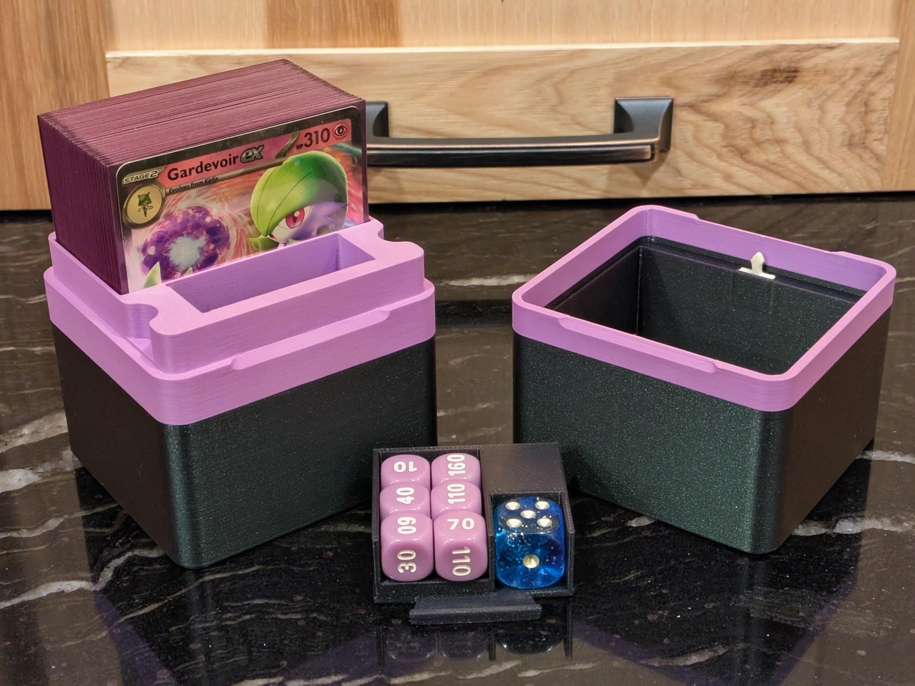Custom Pokémon Deck Box: Separate Deck, EBT Dice sections